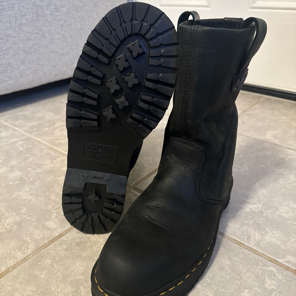 Dr. Martens industrial Safety toe slip resistant slip on work shoes boots sz 10